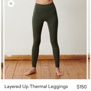 ADAY Layered Up Thermal Leggings - Olive Green